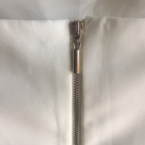 White Peplum top with rose gold accent - Picture 4 of 4